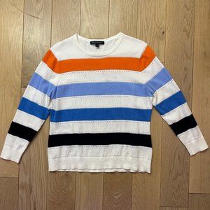 Brooks Brothers Striped Sweater | Blue, Orange, and White | Size: XL